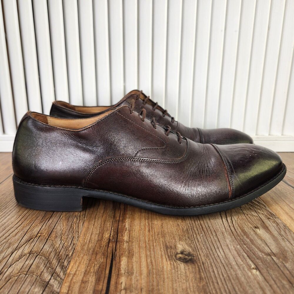 Beckett Simonon Cap Toe Oxford Dress Shoes Mens Size 9 Brown Leather Preppy City